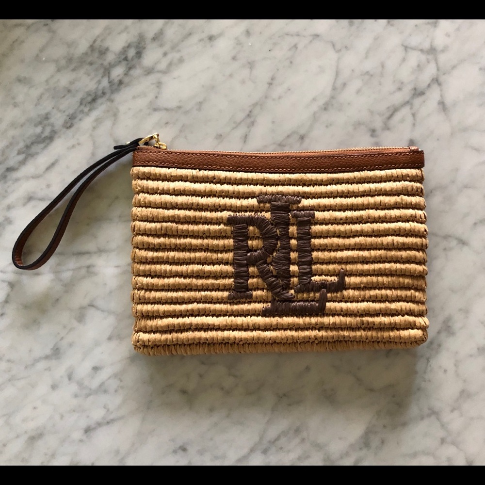 Lauren raffia wristlet